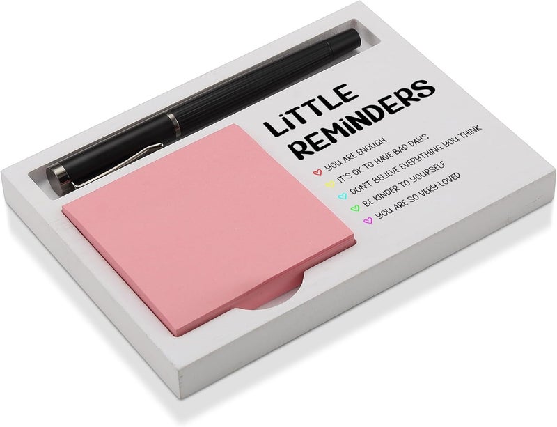 CINRLLA Little Reminders Sticky Note Holder for Desk, Inspirational Office Organizer Gift for Women Men Friends, Thoughtful Motivational Present for Birthday, Graduation, Coworker Appreciation, NPB606 - Image 1